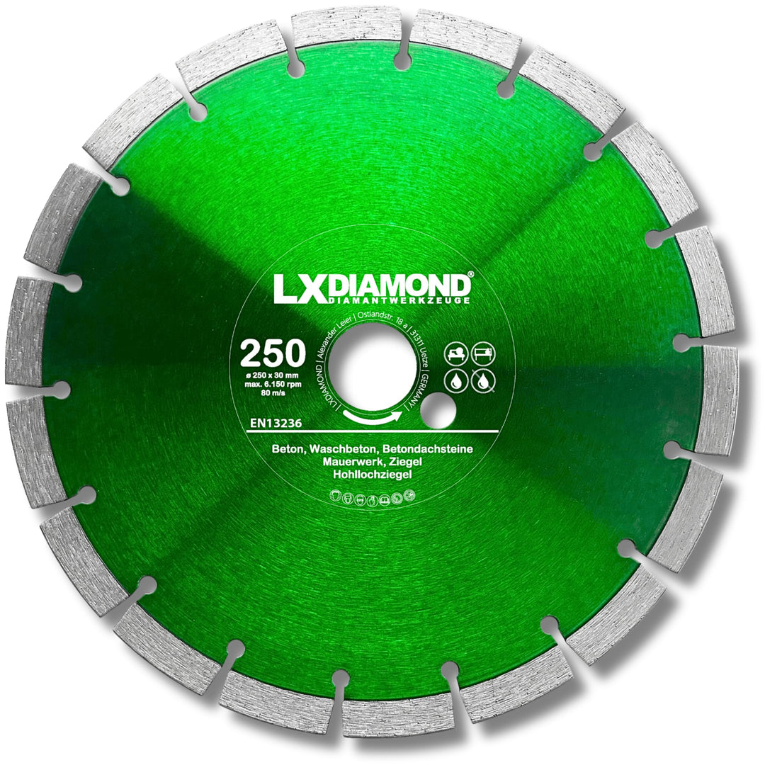 Diamant-Trennscheibe 250mm x 30,0mm - für Schneidetische, Brückensägen - Diamantscheibe zum Trennen