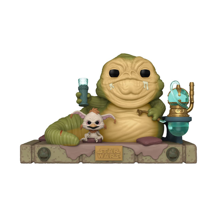 Funko Pop! Deluxe: RotJ 40th - Jabba mit Salacious - Star Wars - Vinyl-Sammelfigur - Geschenkidee -