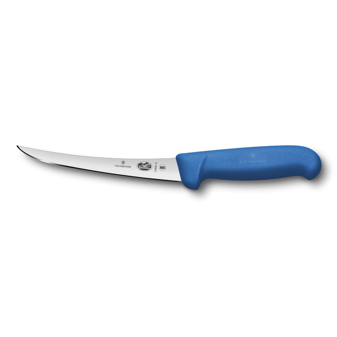 Victorinox Fibrox Ausbeinmesser, Scharfes Küchenmesser für Fleisch und Fisch, 15 cm, Gebogene Klinge