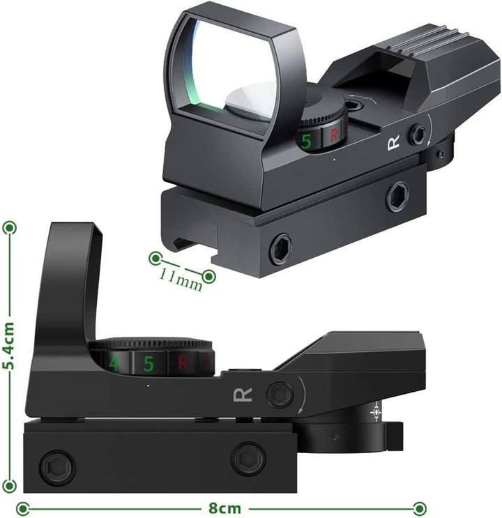 Paike Red Dot Sight Reflex Sights 4 Styles Reticles (11mm Rail)