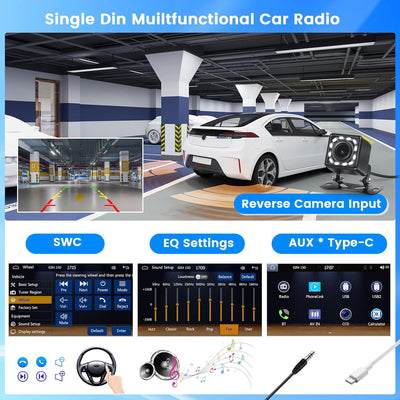 Hikity Wireless Carplay Autoradio mit Blidschirm 1 Din Autoradio Bluetooth mit 7 Zoll Manuelles Ausf