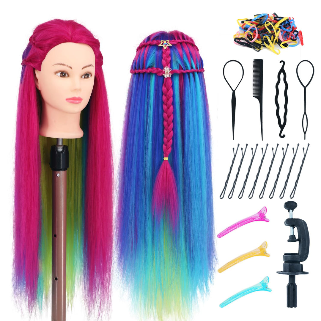 Schaufensterpuppe Kopf, Trainingskopf für Frisöre, 29 Zoll 100% Kunstfaser Kosmetik Trainingsköpfe m