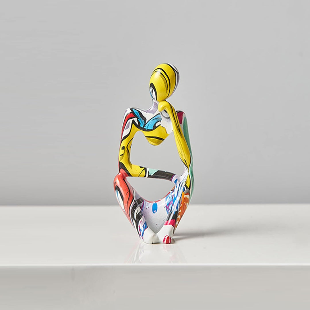 XINXUAN 3 Stück Denker-Statue-Skulpturen, Bürodekoration, kleines Regal, Dekoration, TV-Ständer, Dek