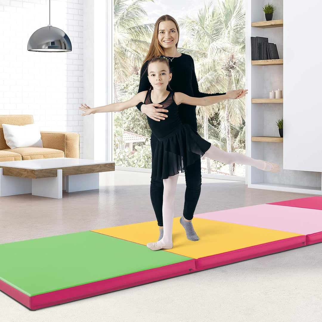 COSTWAY 300 x 120 x 5 cm Weichbodenmatte, Gymnastikmatte klappbar, Turnmatte aus PU mit Kletterversc