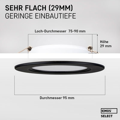 Emos Exclusive Einbaustrahler LED Spots 230V, 5W, 500lm, 3000K warmweiss | Set mit 3 Downlight LED S