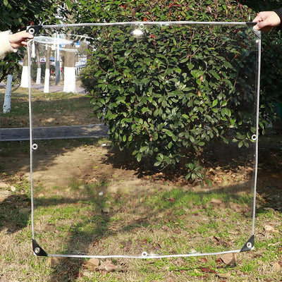 HIYOUGO 2.4x4m Plane Transparent Mit ösen, 0.3mm PVC Wasserdicht Regenschutz Abdeckplane, Klar Abdec