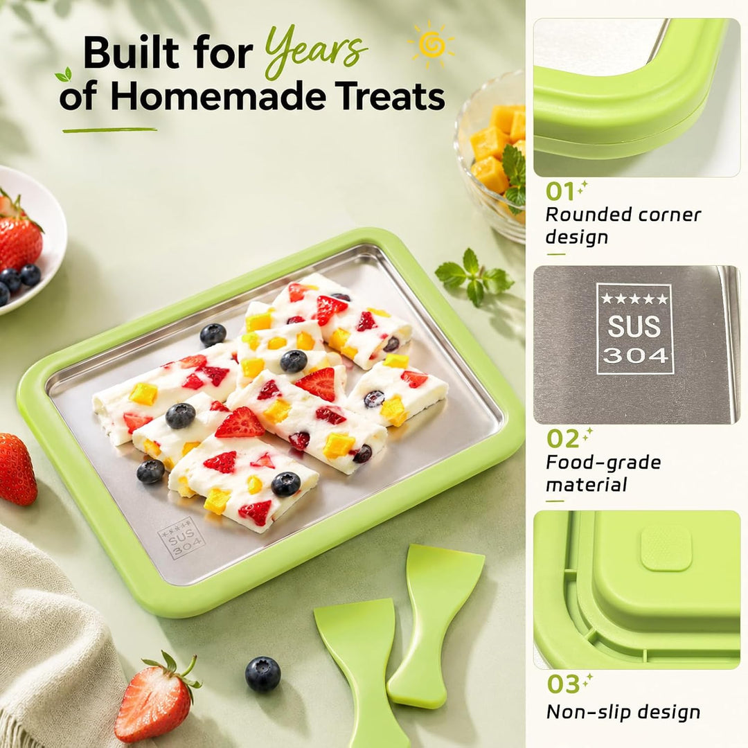 Eisplatte zum Eis Machen, Kommt mit 2 Spateln Ice Cream Machine, Ice Rolls Maschine, Eisenrollmaschi