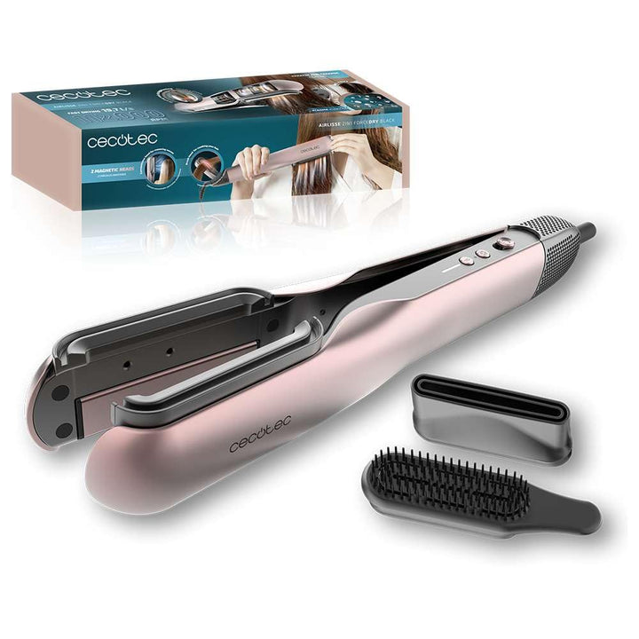 Cecotec Haarglätter mit Luft AirLisse 2in1 ForceDry Black Essential. 1000W, Luftstrom 19,7 m/s, 2 ma