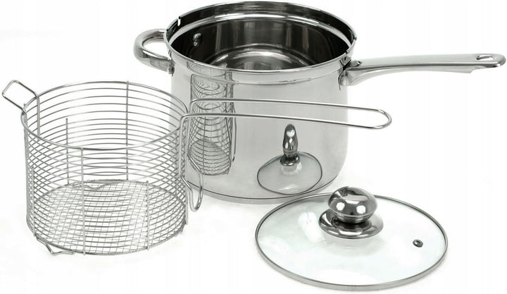 Edelstahltopf mit Sieb und Deckel/Topfinhalt 3,6l, Bratentopf und mehr/Multifunktionstopf,Topf mit K