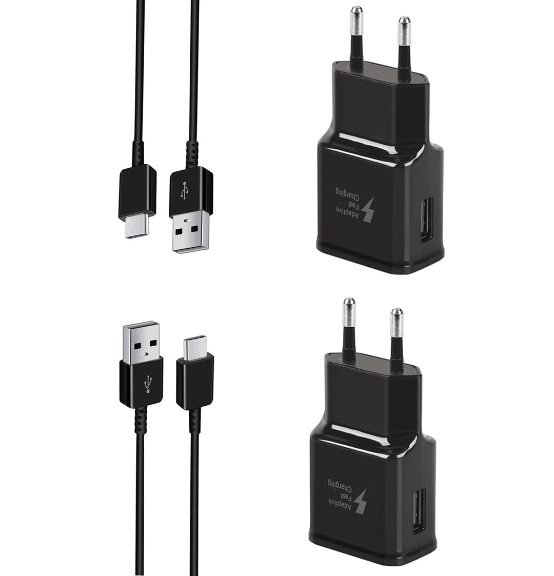 2-Pack Ladegerät mit Ladekabel Kompatibel mit Samsung Galaxy S8, S8 Plus, S9, S9 Plus, S10, S10 Plus