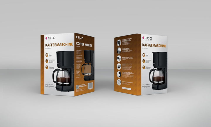 ECG KP 2116 Easy,Drip-brew coffee machine, 1,25 litre water tank capacity, Schwarz