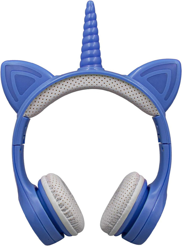 Einhorn Kopfhörer Bluetooth, Kabellos Over-Ear Headset mit LED-Beleuchtung, Stereo Sound, Mikrofon.