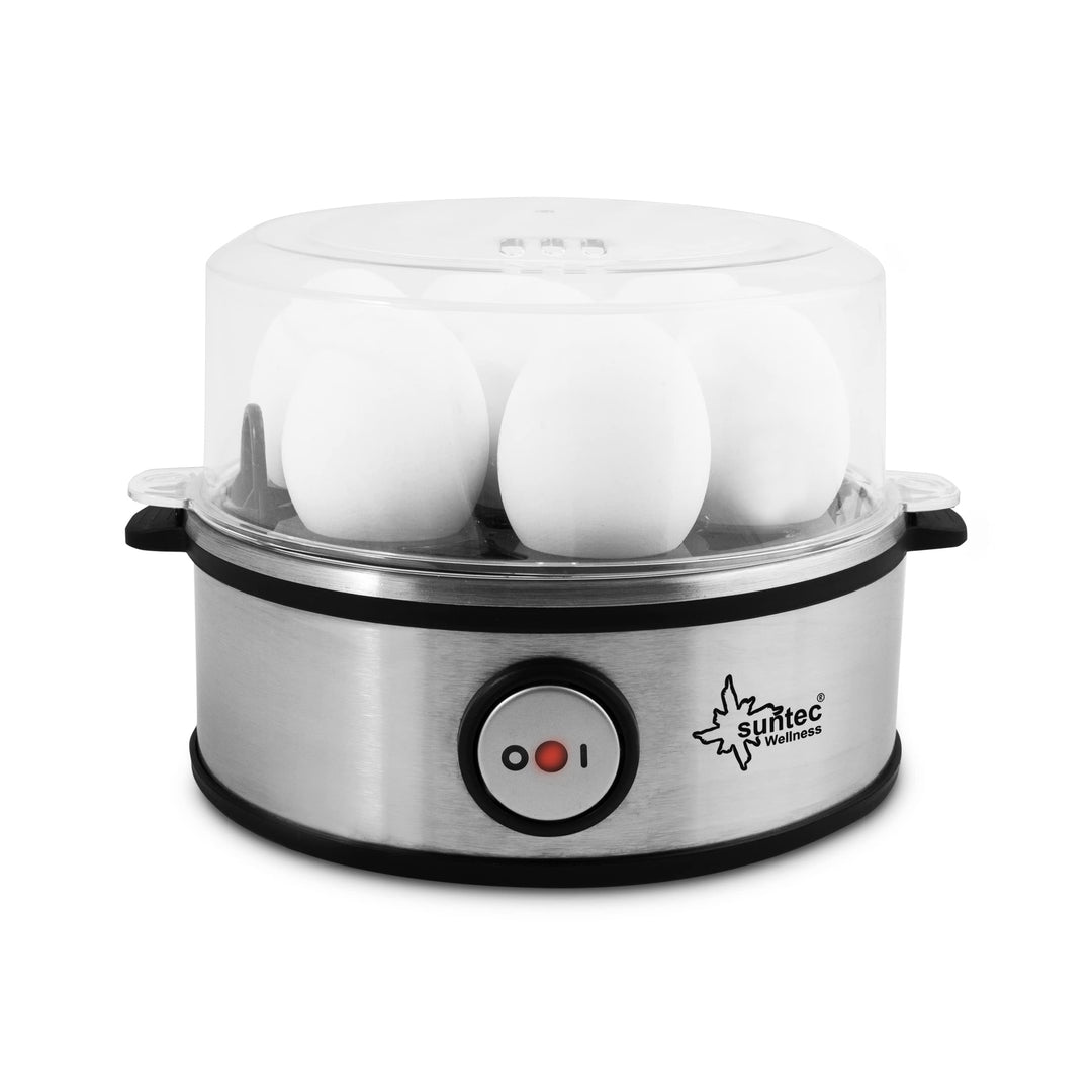 SUNTEC Eierkocher EGG-8564 Design aus Edelstahl – Für 7 Eier – Härtegradeinstellung und Timer – Auto