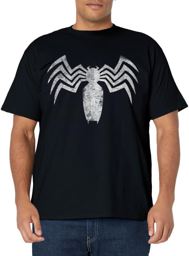 Mens Marvel Graphic Distressed Claw Venom Logo T-Shirt Large Navy