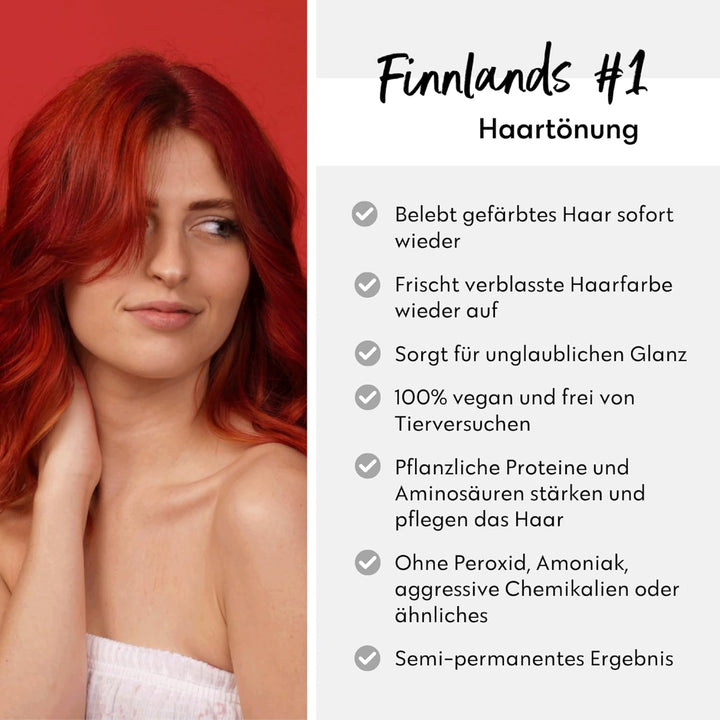 FOUR REASONS Farbmasken-Shampoo – Sulfatfreies, tonisierendes rotes Shampoo für rotes Haar – Farbabl