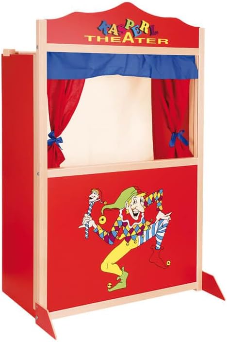 ToyToyToy Handpuppentheater grosses Puppentheater Kasperltheater 120 cm aus Holz