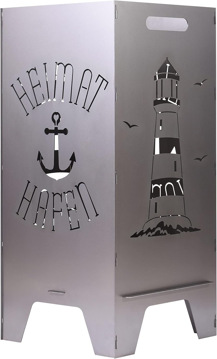 Feuertonne Mit Maritim Motiv | Stabiles Stecksystem Mit Tragegriffen | Robust & Aus Hochwertigem Sta