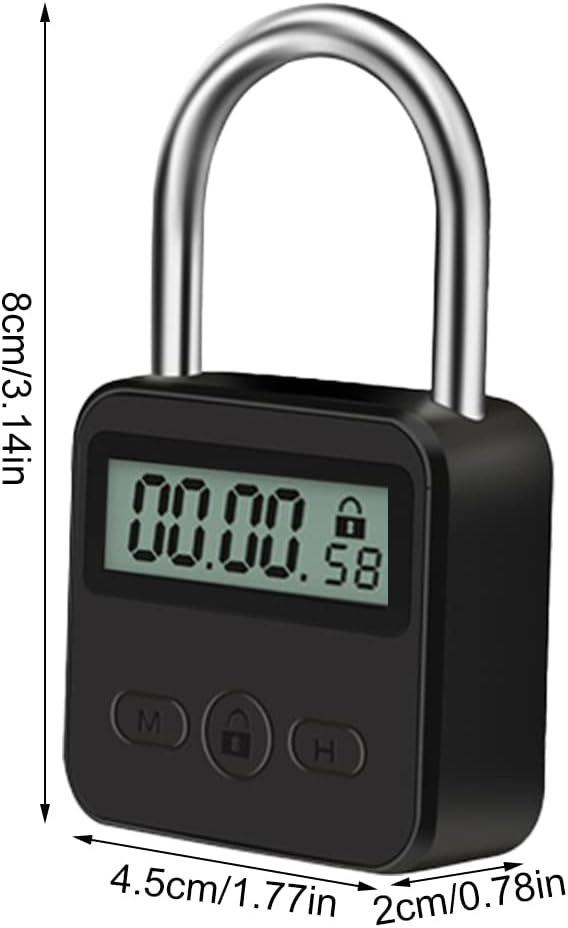 Mizikuu Digitales Zeitschloss, Smart Time Lock Mit LCD-Display, USB Sicherheits-Vorhängeschloss, Hea