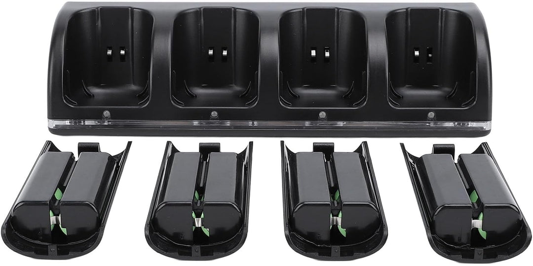 Fernbedienungs-Ladegerät, 4-in-1-Ladestation mit 4 Wiederaufladbaren 2800-mAh-Batterien, mit LED-Anz