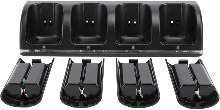 Fernbedienungs-Ladegerät, 4-in-1-Ladestation mit 4 Wiederaufladbaren 2800-mAh-Batterien, mit LED-Anz