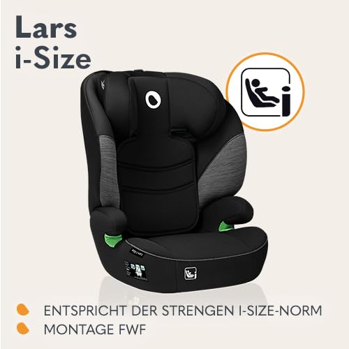 LIONELO LARS i-Size Kinderautositz 100–150 cm, Gruppe 2 3, Seitenschutz 10 Grad, Kopfstützenverstell