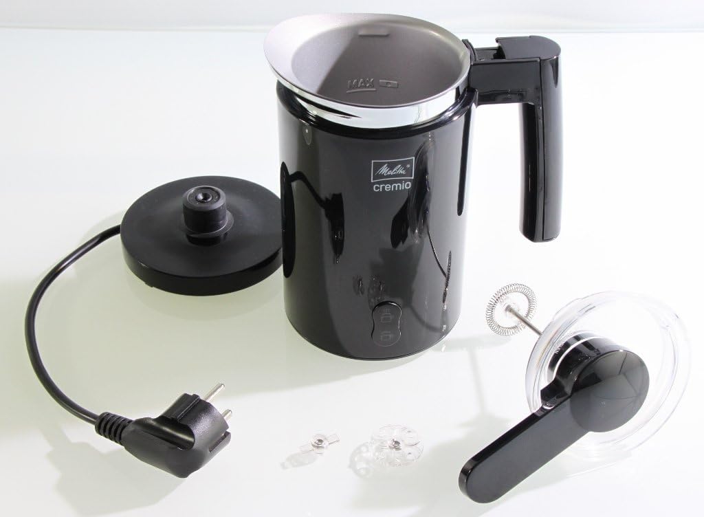 Melitta, Milchaufschäumer, Für kalte und warme Milch, Cremio, Schwarz, Schwarz