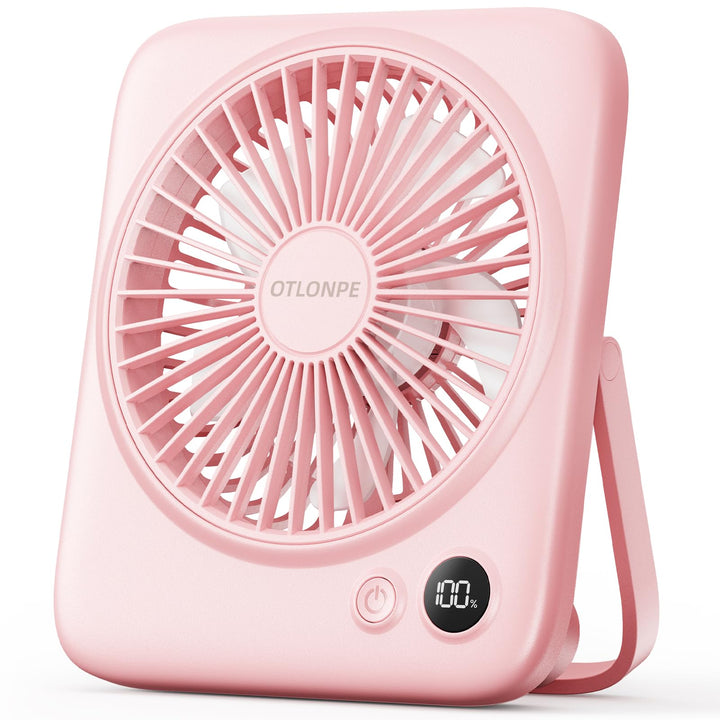 Otlonpe Tischventilator Leise, 4000mAh Akku Tisch Ventilator Tragbar, 23H Laufzeit Tischventilatoren
