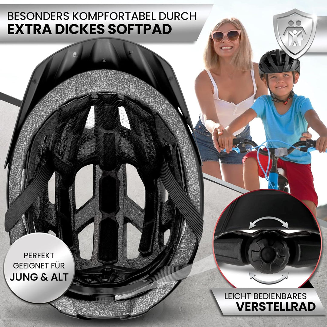 Dunlop Sports Fahrradhelm mit Licht - Sofort gesehen Werden - Ultraleichter Spezial Damen Herren Kin