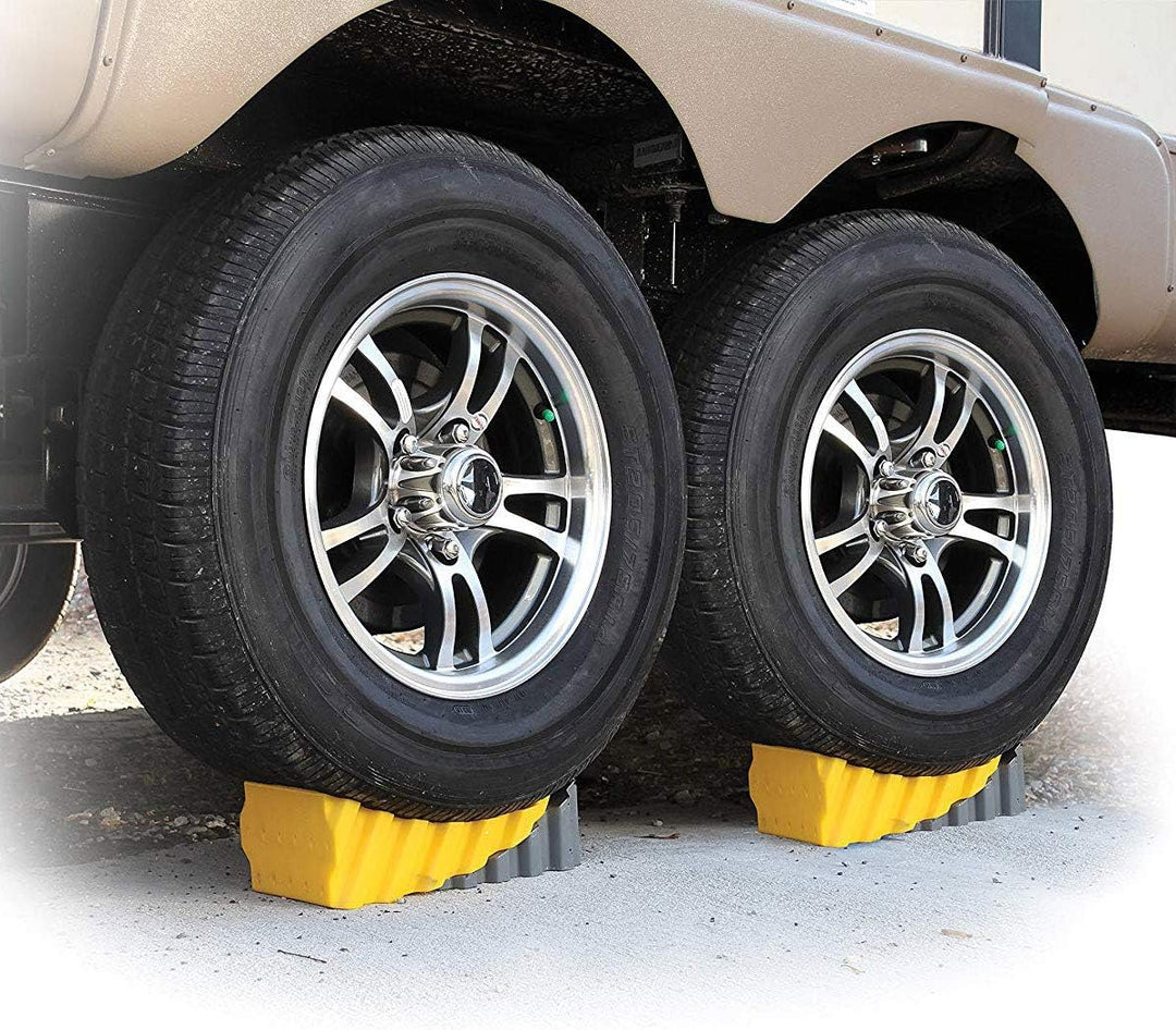 Camco 44425 gebogener Unterlegkeil für Wohnmobil, Wohnwagen oder Anhänger, einfache Drive-on-Nivelli