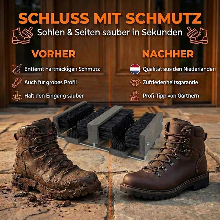 Borstelshop Schuhabstreifer mit Halterung - Fussabtreter Aussenbereich - Fussabtreter Aussen - Schuh