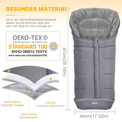 Orzbow Fusssack für Kinderwagen Buggy,Baby Fusssack Schlafsack,Babyfusssack für Babyschale,Winterfus