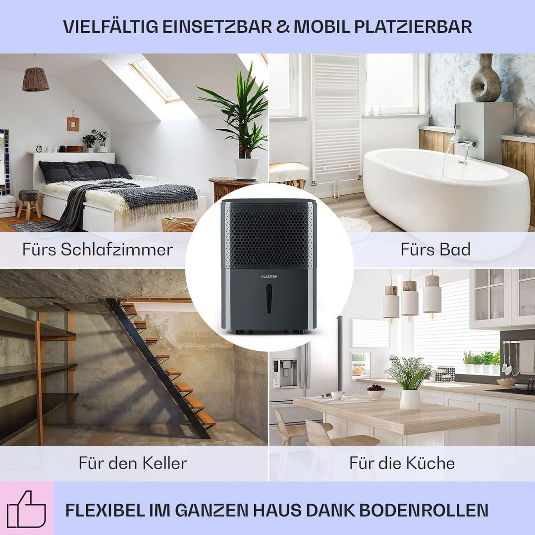 Klarstein Luftentfeuchter & Luftreiniger Elektrisch, 10 L Raumentfeuchter Klein für Wohnung Schlafzi