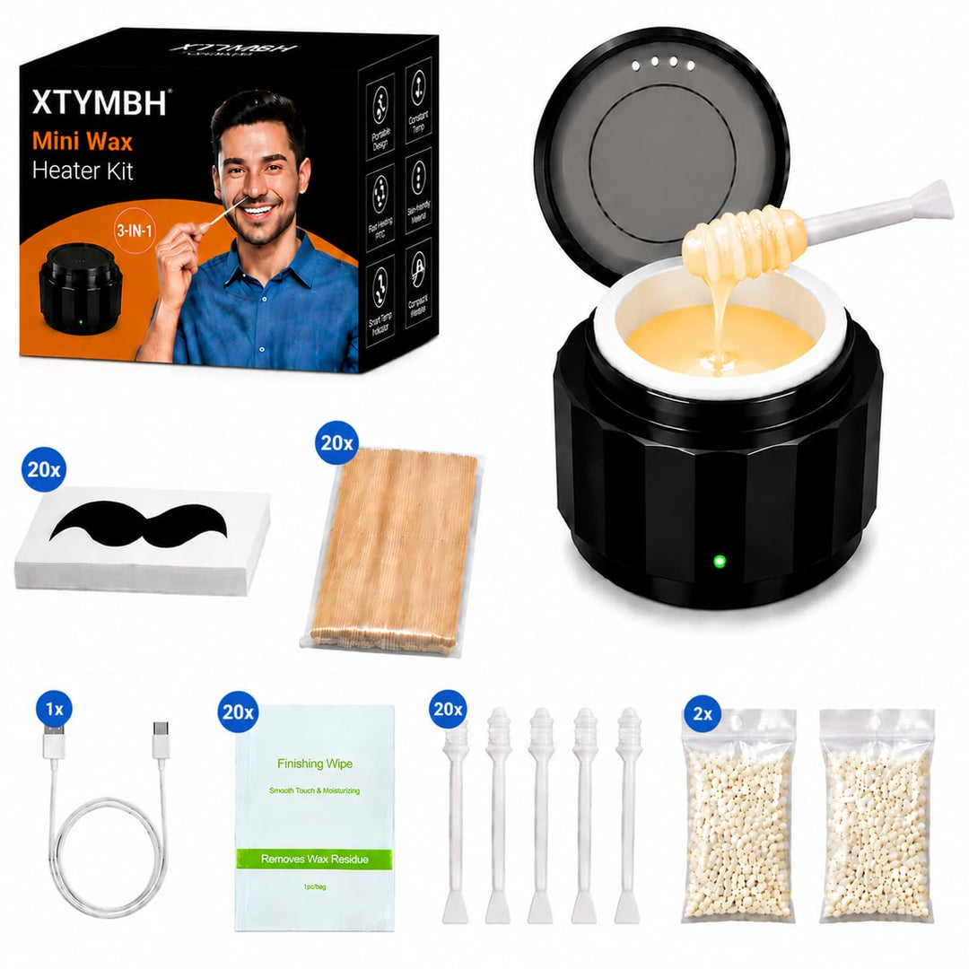Nase Waxing set, Nasenhaar Wachs, Männer Nasenwachs Haarentfernung Set mit Mini Wax Maschine,USB-Sch