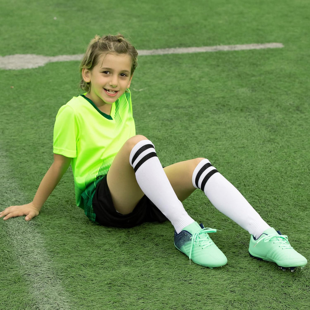 JABASIC Fussballschuhe Kinder Jungen Mädchen Sportliche Outdoor Stollenschuhe Kinder 30 EU Grün Mari