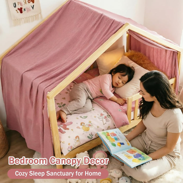 Baldachin aus 100% Baumwolle für Kinderzimmer Betthimmel für Hausbett & Kinderbett Himmelbett Vorhän