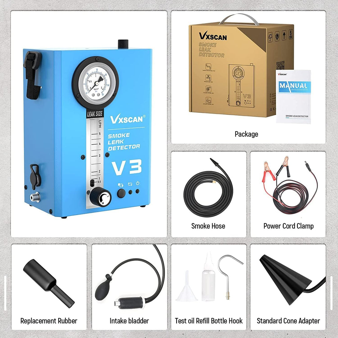VXSCAN Automotive Smoke Leak Tester V3, Nebelmaschine KFZ EVAP Kraftstoffleitungs Lecksucher für all