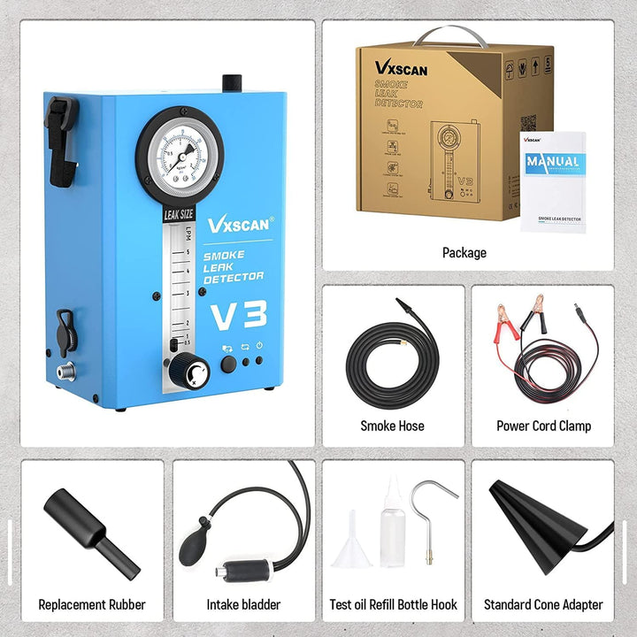 VXSCAN Automotive Smoke Leak Tester V3, Nebelmaschine KFZ EVAP Kraftstoffleitungs Lecksucher für all