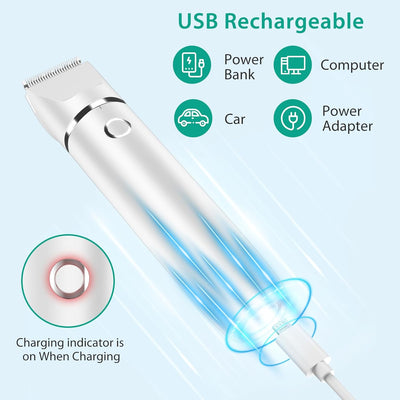 ORIA 2 in 1 Haustiertrimmer, Hundeschermaschine USB Wiederaufladbar, IPX7 Wasserdicht Tierhaarschnei