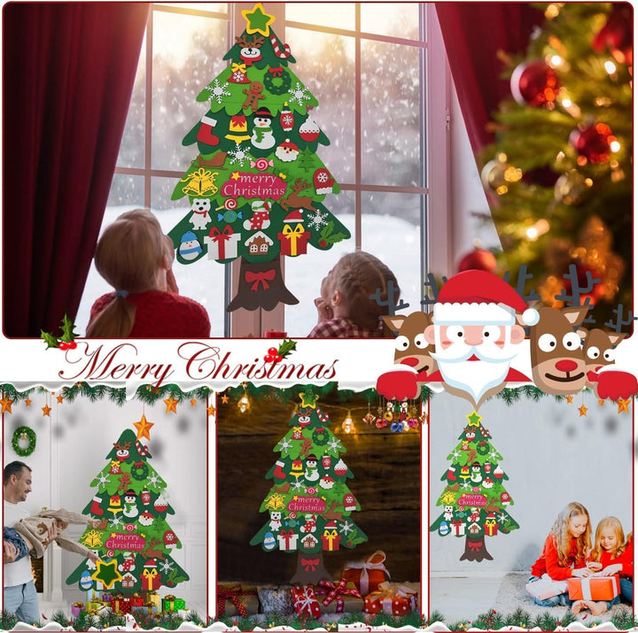 Filz Weihnachtsbaum, 3.28ft DIY Filz Weihnachtsbaum Set Für Kinder, Weihnachten Dekoration Hängendes