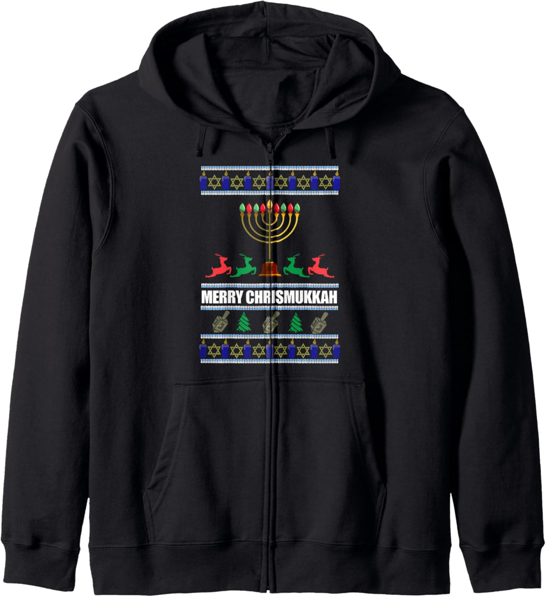 Merry Chrismukkah, hässlicher Weihnachtspullover, Chanukkah, Weihnachtsmeme Kapuzenjacke
