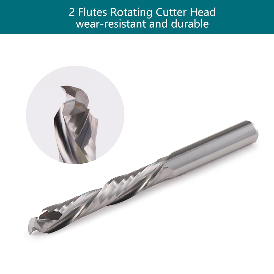 6mm Schaft Downcut CNC Fräser Schaftfräser 2 Stücke, 2-Flöte Spiralnutfräser 25mm Schnittlänge CNC B
