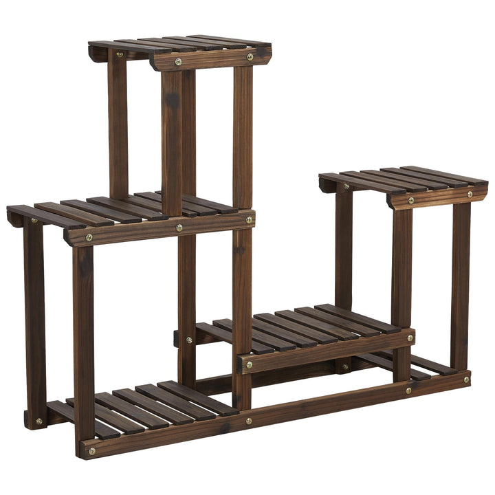 Yaheetech Pflanzenregal Holz, Blumenregal mit 4 Ebenen, Blumenständer Garten, Pflanzentreppe mehrstö