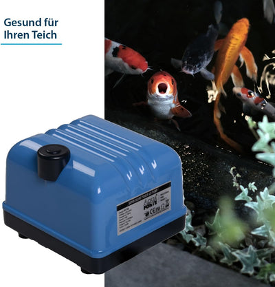 AquaForte Hi-Flow V-60 Luftpumpe, Aluminiumgehäuse, Leise und Leistungsstark, Leistung 35 Watt, Kapa