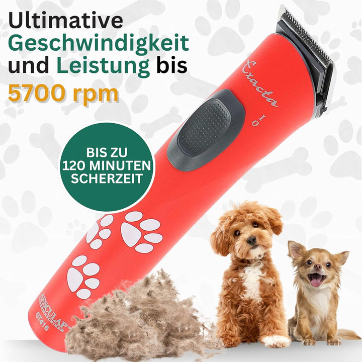 Agrarzone Edition Aesculap Exacta Hundeschermaschine rot - Inklusive Ersatz Scherkopf - Präzisionssc