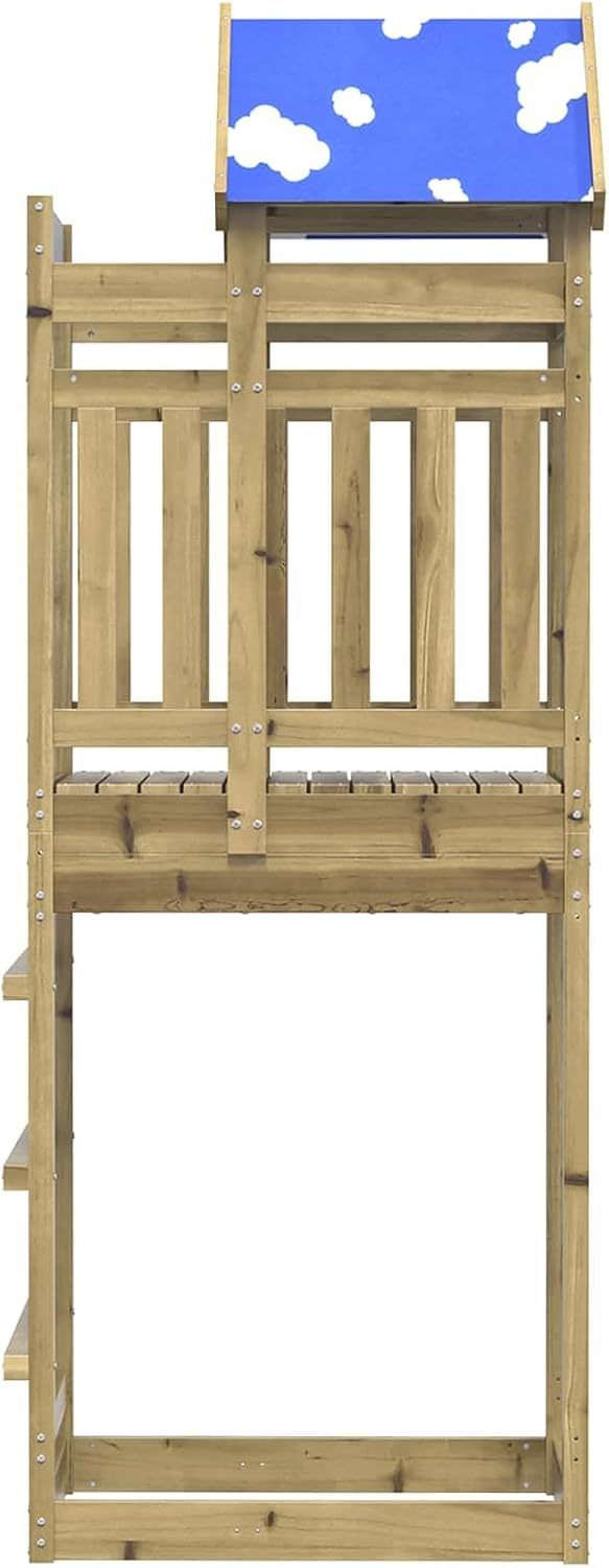 Spielturm Braun 52.5 x 85 x 239 cm Massives imprägniertes Holz für Garten, Kinder, Outdoor, Klettert