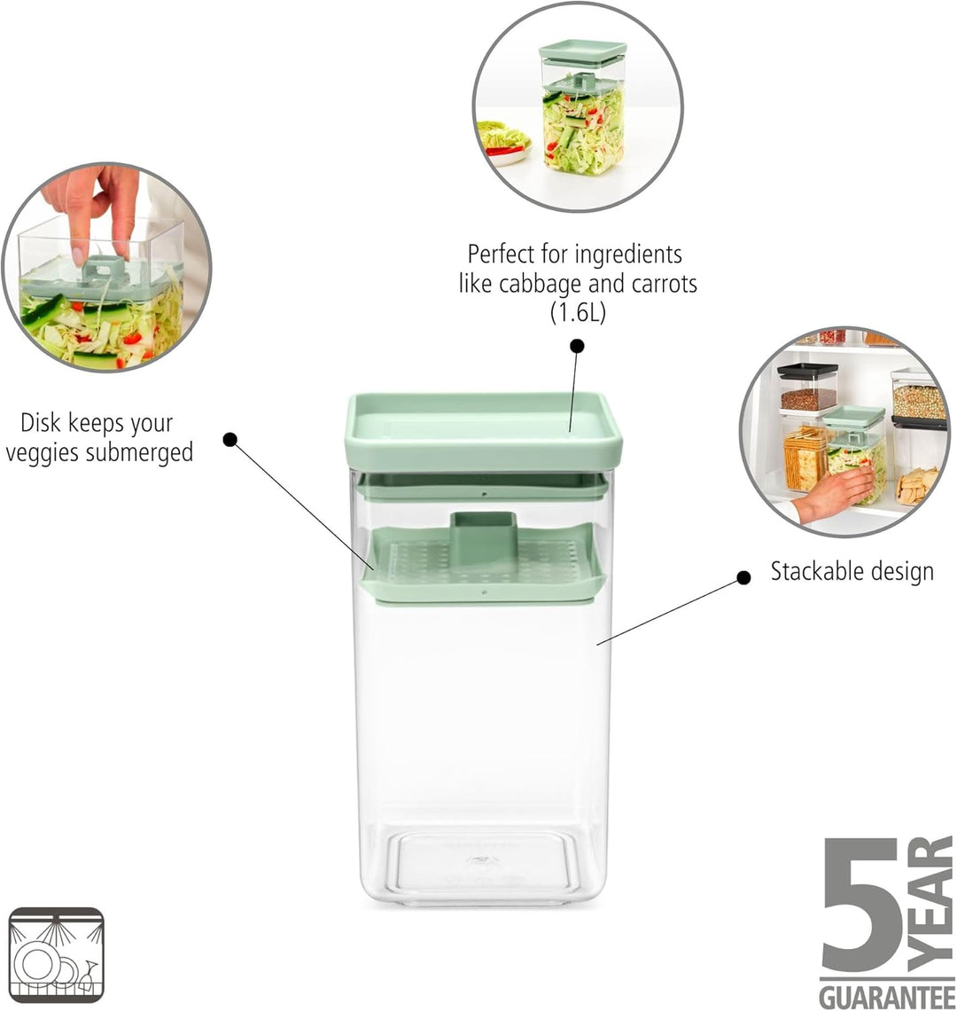 Brabantia TASTY+ Einmachbehälter aus Kunststoff | 1,6 l Einlegebehälter mit Silikon-Verschlusssiegel