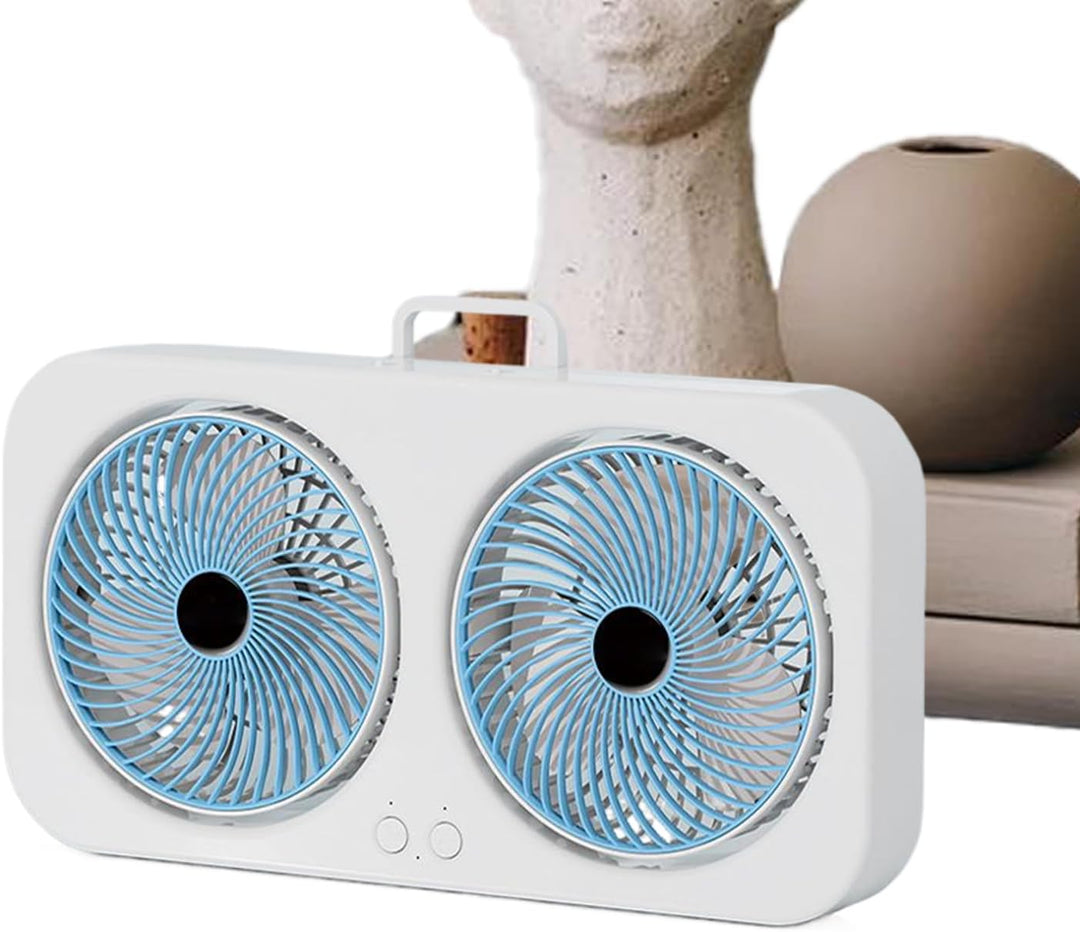 Schreibtischventilator,Luftkühler Mit Doppelkopf-Design & Tragbar - USB-Aufladbarer Leiser Ventilato