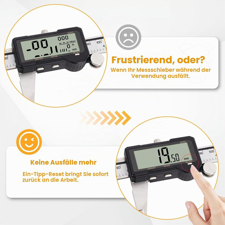 HARDELL Digital Caliper, Rechargeable Digital Caliper 6 inch with Reset Setting, Caliper Measuring T