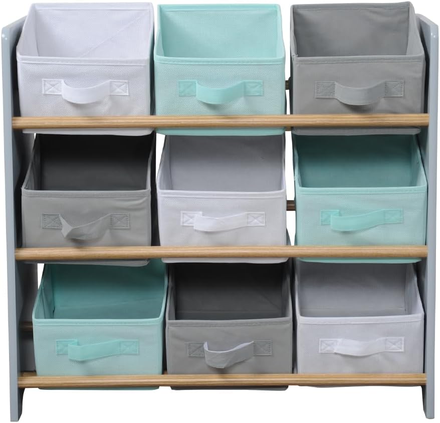 Kesper | Aufbewahrungsregal, Material: Faserplatte, Masse: 65 x 30 x 60 cm, Farbe: Weiss/Mint/Grau |