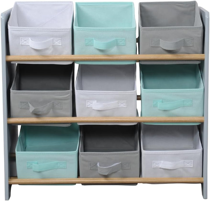 Kesper | Aufbewahrungsregal, Material: Faserplatte, Masse: 65 x 30 x 60 cm, Farbe: Weiss/Mint/Grau |